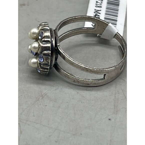 Mariana ring crystal handmade ring purple white one size R-7218 circle READ NEW - Picture 5 of 5